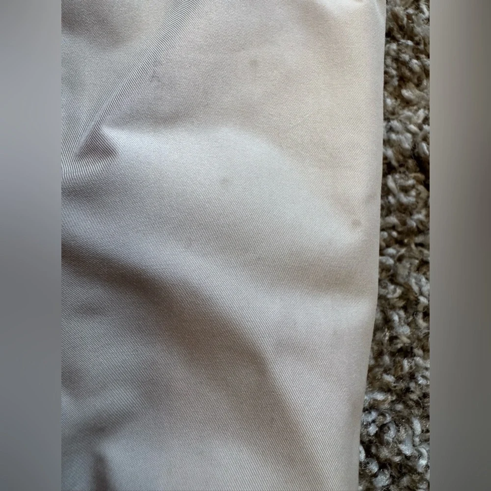 LL Bean Jacket Womens L Beige Trench Hooded Zip Pocket Snap Outdoor *flawed - Picture 12 of 12